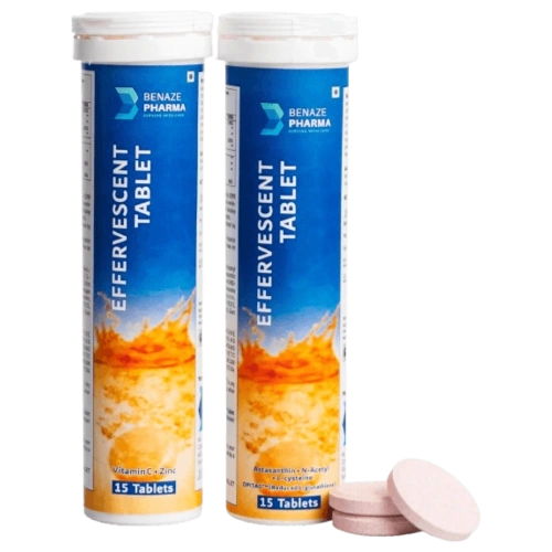 BENAZE PHARMA Z-Glutathione Effervescent Tablets (Pack of 2)